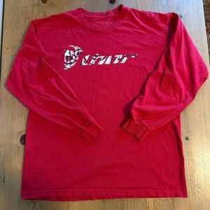 Vintage Thor MX Motocross Long Sleeve Shirt Mens Large Red Racing Tee USA Made
